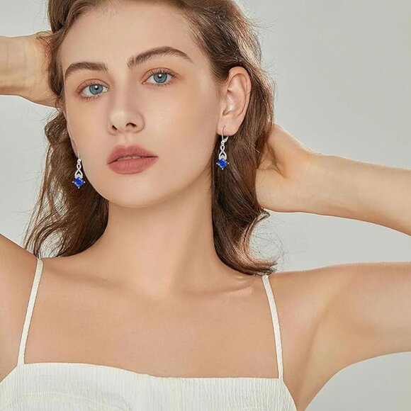 Infinity Dangle Drop Earrings 925 Sterling Silver Leverback Earrings NWT - Picture 3 of 7